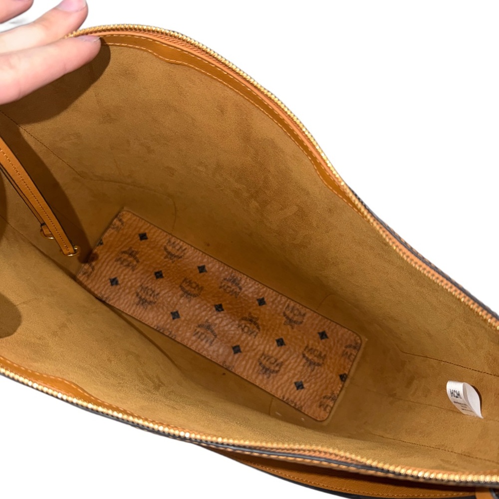 MCM Klara Visetos Medium Bag with Matching Wallet Cognac - Picture 5 of 9